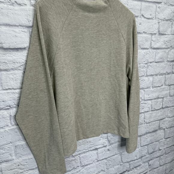 Bobi Tomlinson Mock Neck Top Shirt Oatmeal Beige Size XL Raglan Sleeves New - Picture 3 of 6